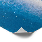 Blauwe en witte vloeibare kunst poster (Hoek)