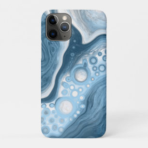 Blauwe en witte vochtige kunst iPhone 11 pro hoesje