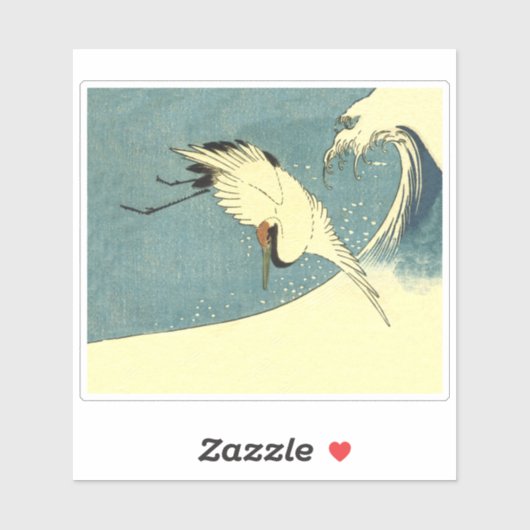 Blauwe en witte vogel sticker (Vel)