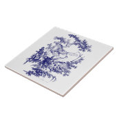 Blauwe en witte vogels tegeltje (Zijkant)