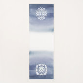 Blauwe en witte Waterverf kroon en roet Chakra Yogamat (Voorkant)