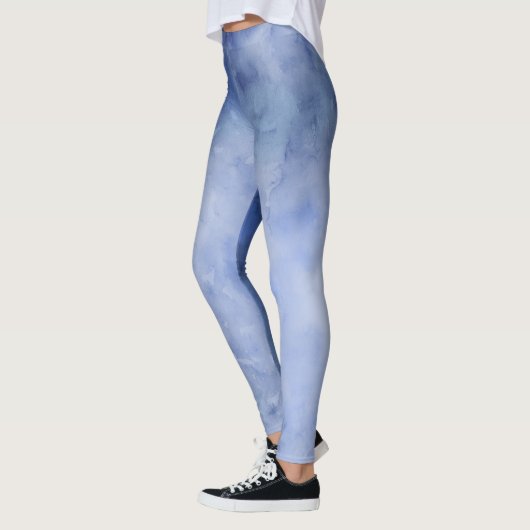 Blauwe en witte Waterverf Leggings (Links)