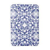 Blauwe en witte Waterverf Spaans Tile Patroon Badmat (Voorkant Verticaal)