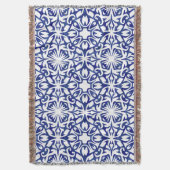 Blauwe en witte Waterverf Spaans Tile Patroon Deken (Voorkant Verticaal)