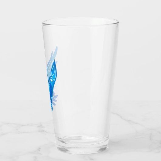 Blauwe en witte Waterverf vredesduif Glas (Links)