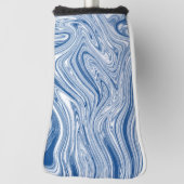 Blauwe en witte wervelingen golfheadcover (Draai 90)