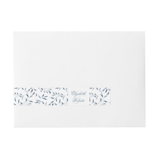 Blauwe en witte wilde tuin Elegant Wedding Omwikkelbaar Adreslabel (Voorkant)