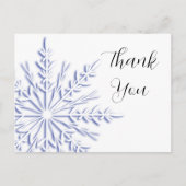 Blauwe en witte winter Snowflake Hartelijk dank Briefkaart (Voorkant)