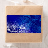 Blauwe en witte winterpijn etiket (Insitu)