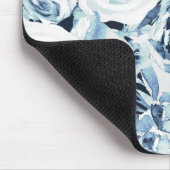 Blauwe en witte winterse Rozen Muismat (Hoek)