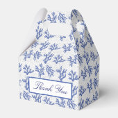 Blauwe en witte zee koraallegering bedankdoosjes (Voorkant Zijde)