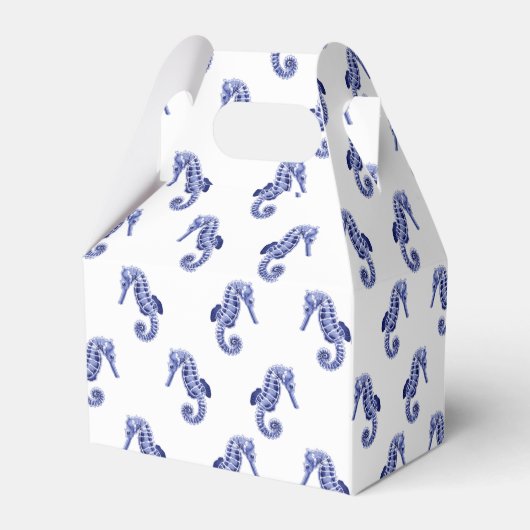 Blauwe en witte zeepaardje bedankdoosjes (Achterkant)