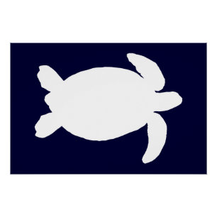 Blauwe en Witte Zeeschildpad Perfect Poster