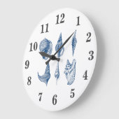 blauwe en witte zeeschok grote klok (Hoek)