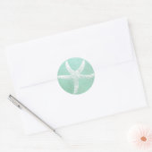 Blauwe en witte zeester Sticker (Envelop)