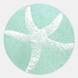 Blauwe en witte zeester Sticker