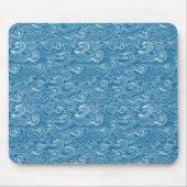 Blauwe en witte zomergolven muismat (Voorkant)