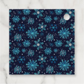 Blauwe en zilveren sneeuwvlokken Verjaardag Bedank Bedankjes Labels (Achterkant)