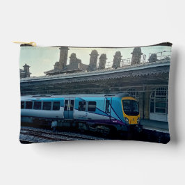 Blauwe en zilveren trein etui