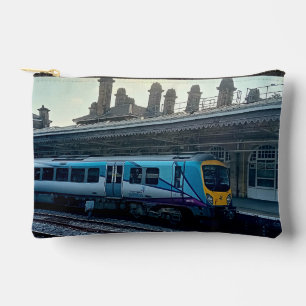 Blauwe en zilveren trein etui