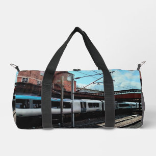 Blauwe en zilveren trein plunjezak