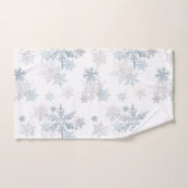 Blauwe en zilvergrijze winter Wonderland Snowflake Bad Handdoek (Handdoek)