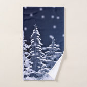 Blauwe en zilverwinter Kerstmis Bad Handdoek (Handdoek)