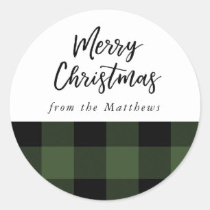 Blauwe en zwarte buffelcheque, Kerst sticker