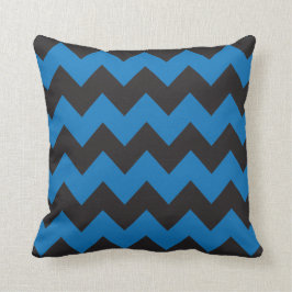 Blauwe en zwarte Chevron Pillow Kussen