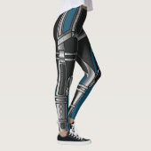 Blauwe en zwarte Cyborg Armor Kijk Leggings (Rechts)