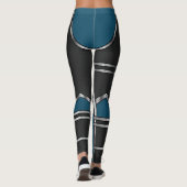 Blauwe en zwarte Cyborg Armor Kijk Leggings (Achterkant)