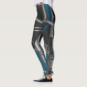 Blauwe en zwarte Cyborg Armor Kijk Leggings (Links)