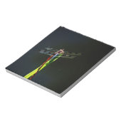Blauwe en zwarte Dragonfly op groen en rood gras Notitieblok (Gedraaid)