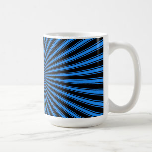Blauwe en zwarte Funky Striped Abstracte Art Koffiemok