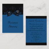 Blauwe en zwarte gotische luchters en kruisridders informatiekaartje (Voorkant / Achterkant)