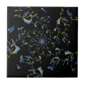 Blauwe en zwarte-grijze deelkunst tegeltje (Voorkant)