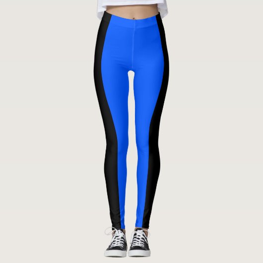 Blauwe en zwarte Leggings (Voorkant)