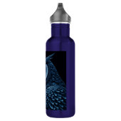 Blauwe en zwarte serieuze Uil Waterfles (Rechts)