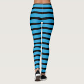 Blauwe en zwarte strepen leggings (Achterkant)