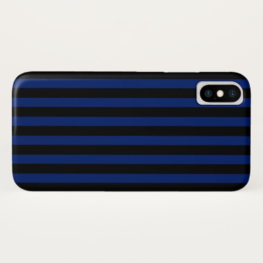 Blauwe en zwarte strepen van snoep Case-Mate iPhone case (Achterkant (horizontaal))