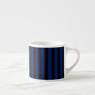 Blauwe en zwarte strepen van snoep espresso kop