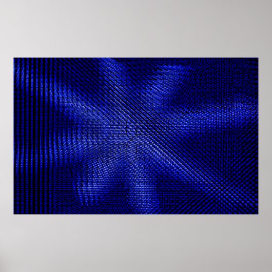 Blauwe en zwarte vlektextiel poster (Voorkant)