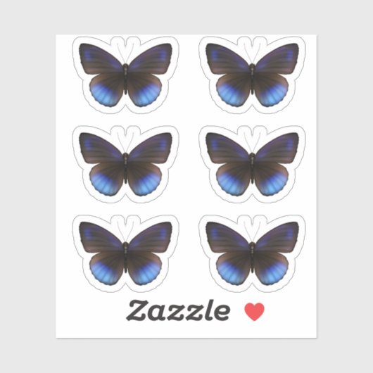Blauwe en Zwarte Vlinder Sticker pack Bruiloft (Vel)