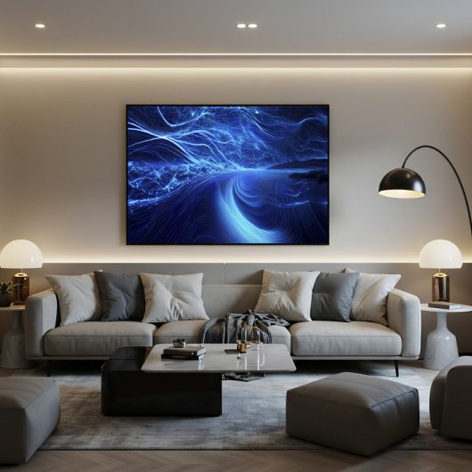 Blauwe Energie Stroom Canvas Afdruk