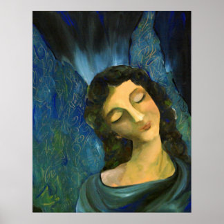 Blauwe engel afdrukken poster