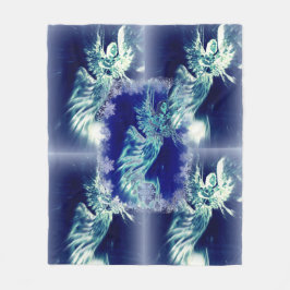 Blauwe engel deken, comfortabele versie II Fleece Deken