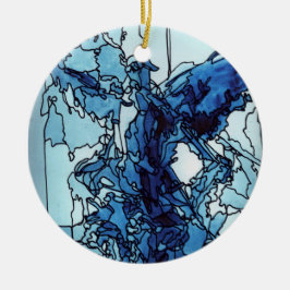 Blauwe Engel Sierstuk Keramisch Ornament