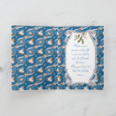 Blauwe engelen en duiven feestdagen kaart (Binnen)