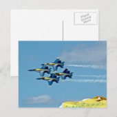 Blauwe engelen in show briefkaart (Voorkant / Achterkant)