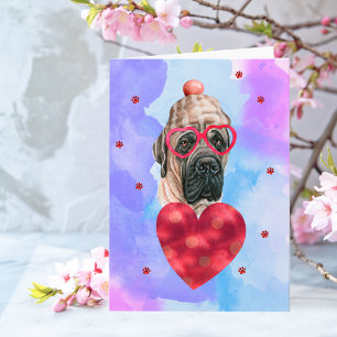 Blauwe Engelse Mastiff Valentijnsdag Cadeau Hond Kaart